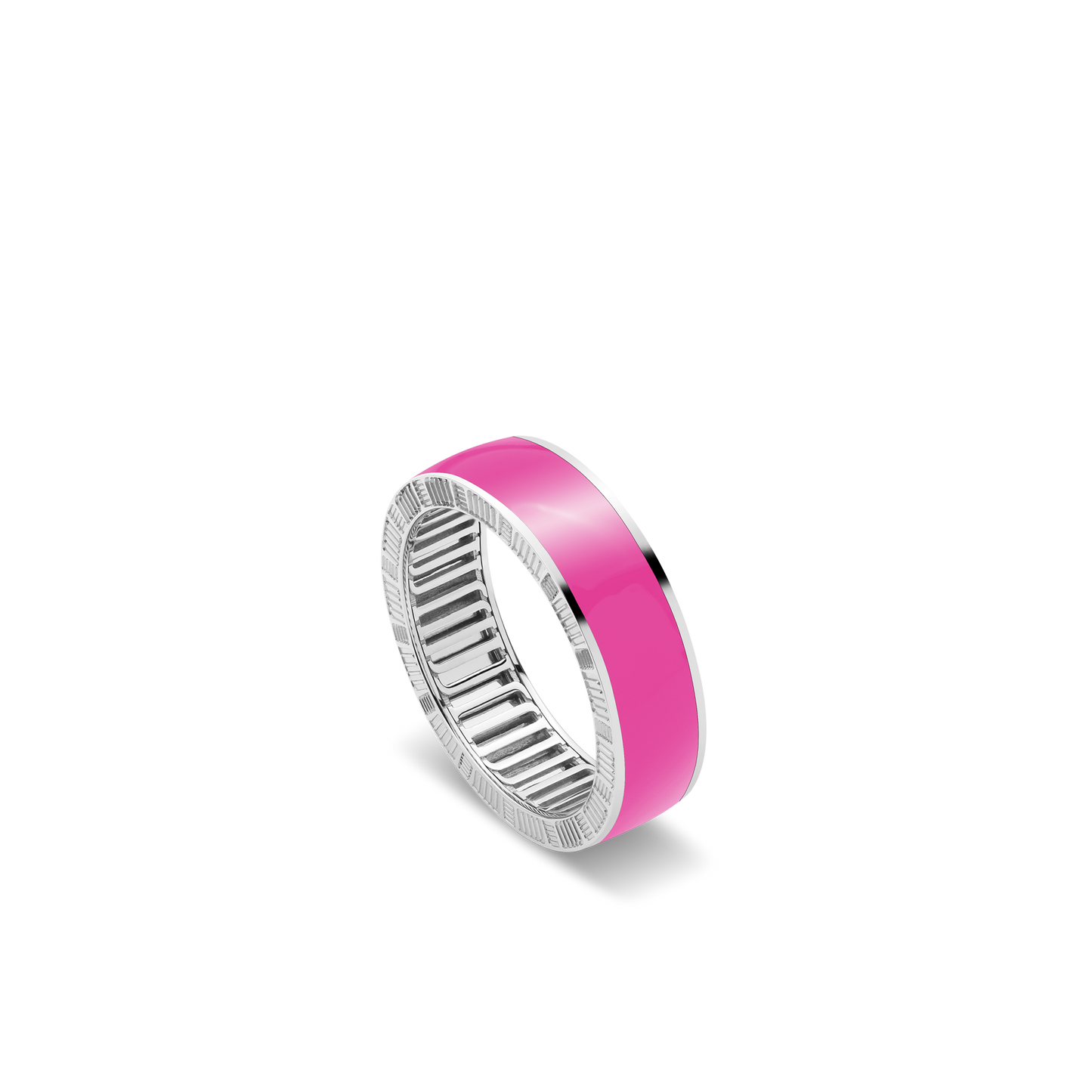 DNA Cage Pink Enamel Ring XL