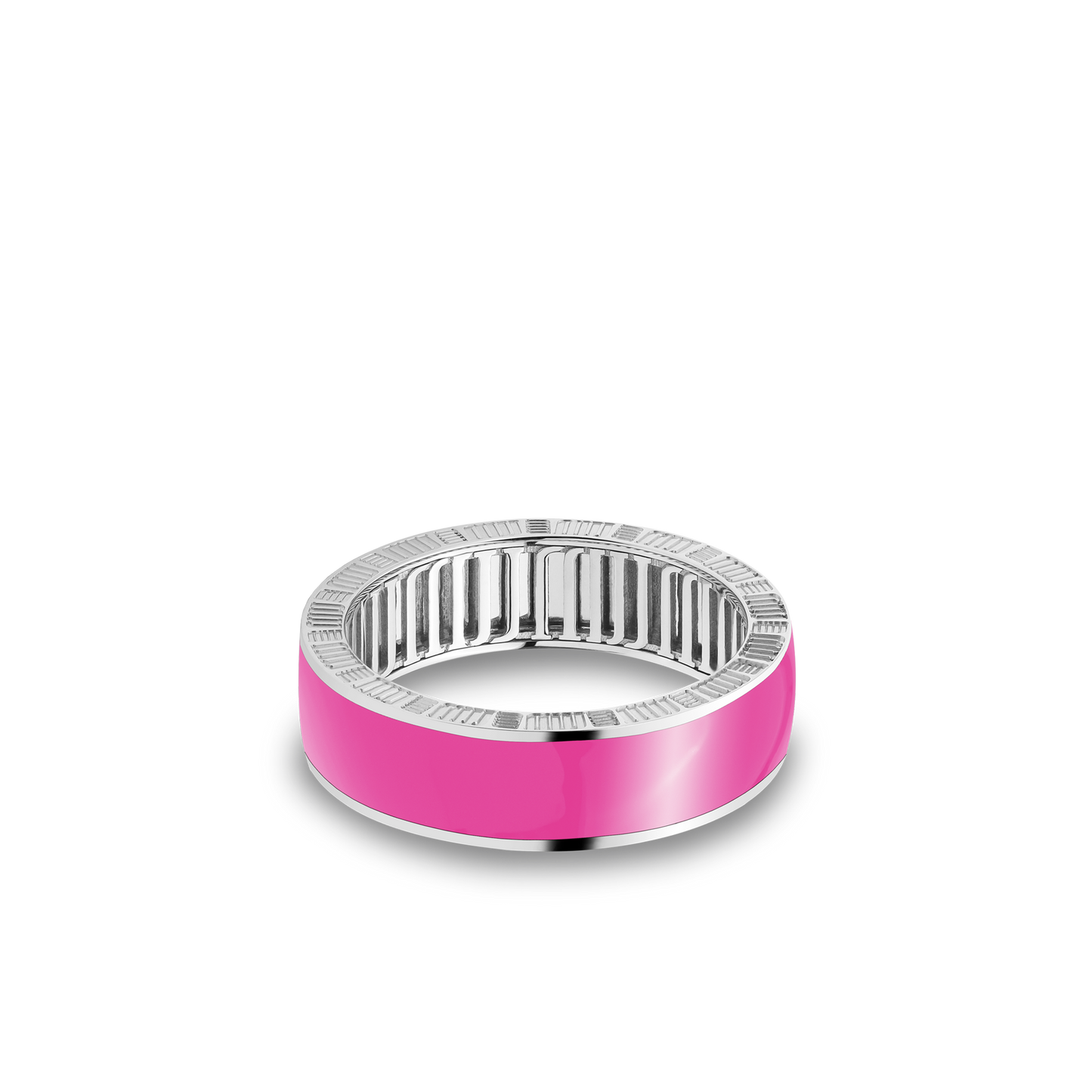 DNA Cage Pink Enamel Ring XL