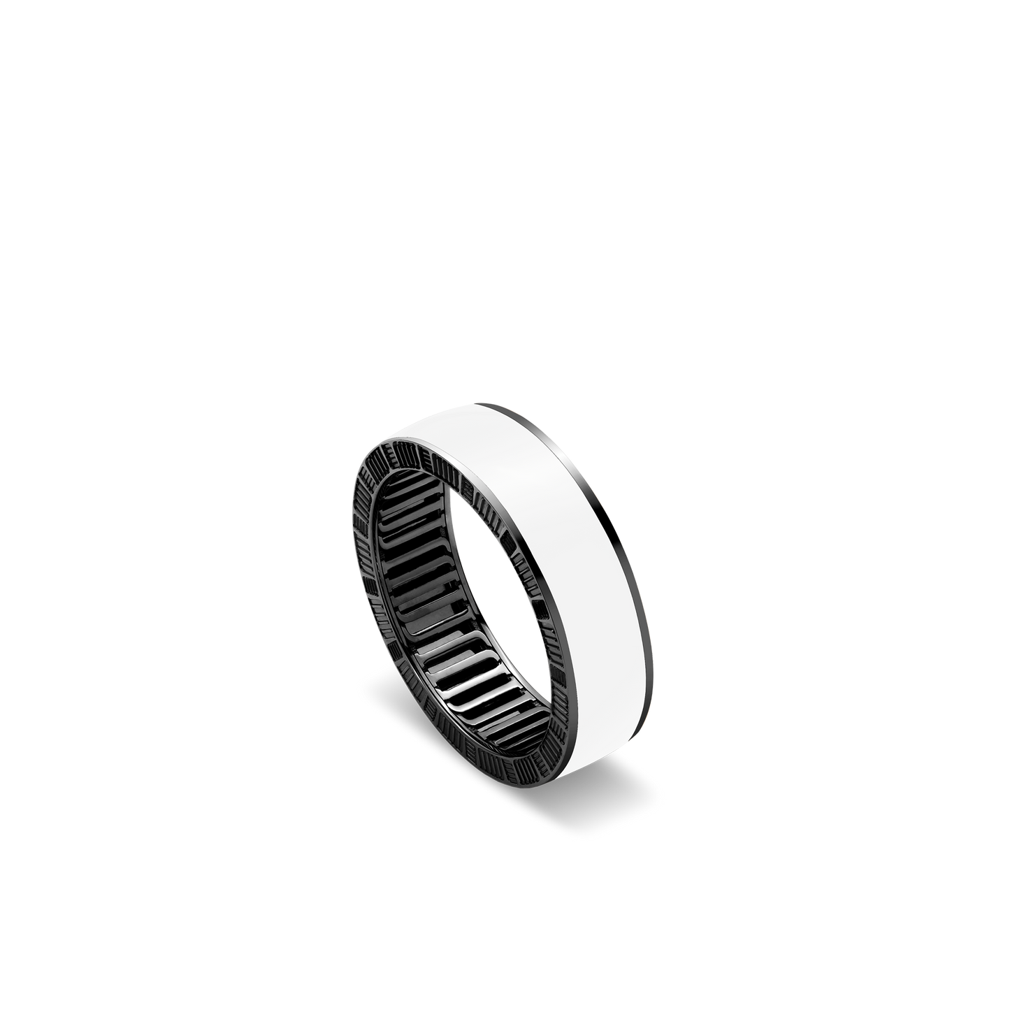 DNA Cage White Enamel Ring XL