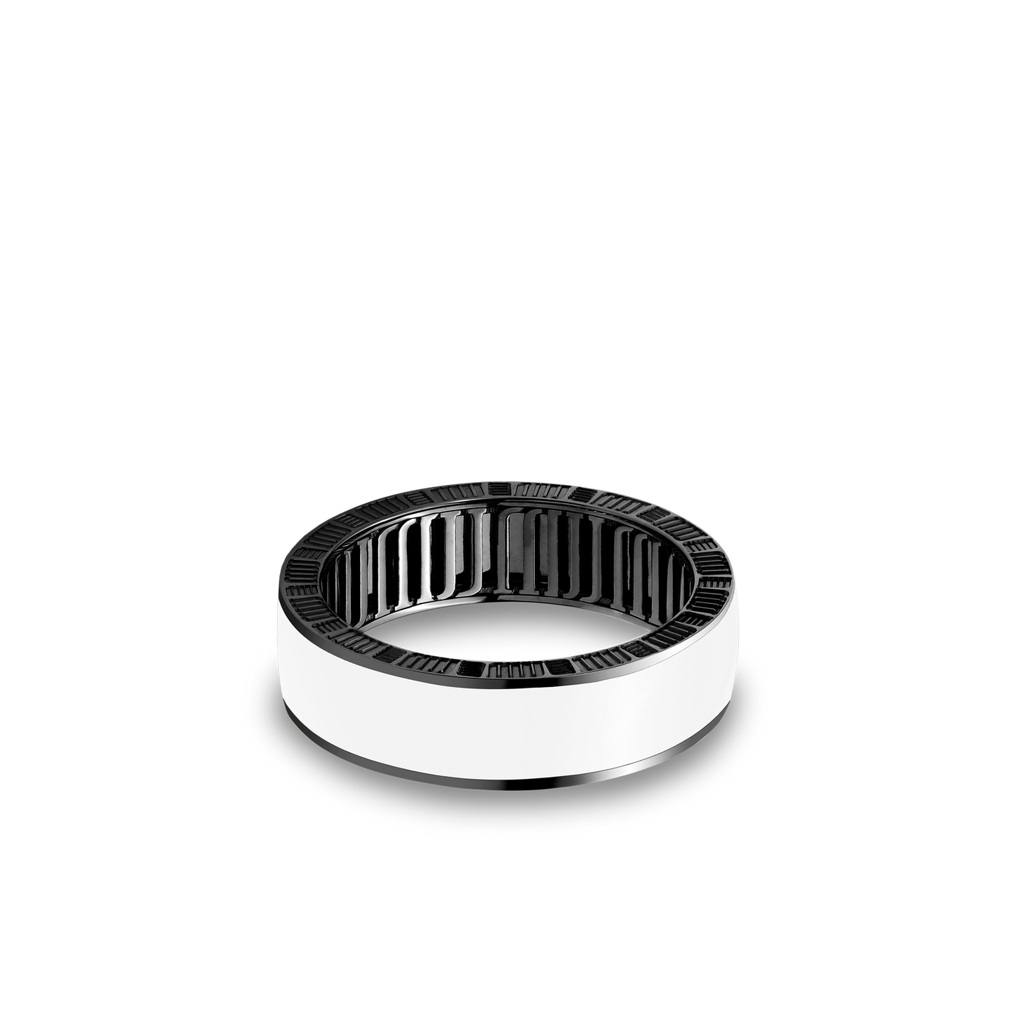 DNA Cage White Enamel Ring XL