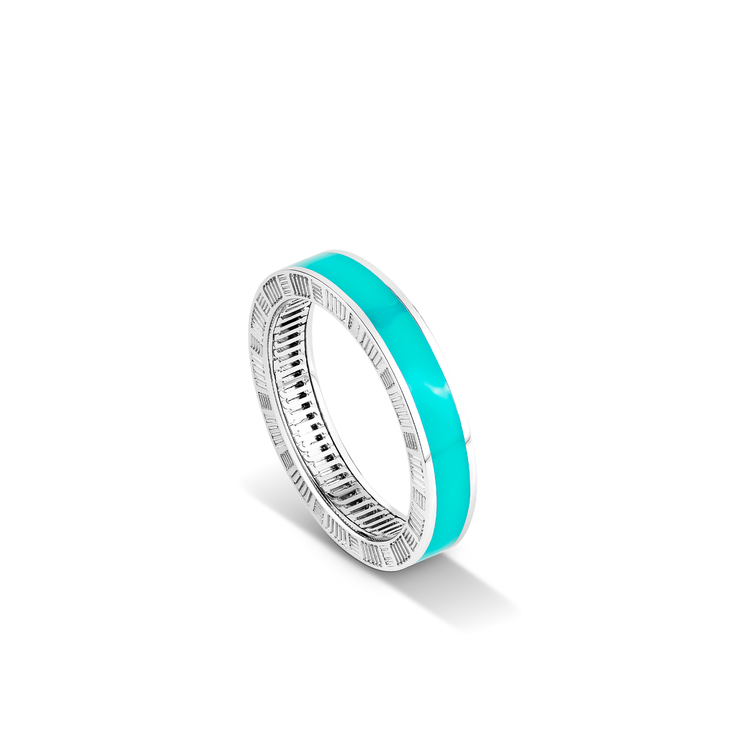 DNA Cage Blue Enamel Ring
