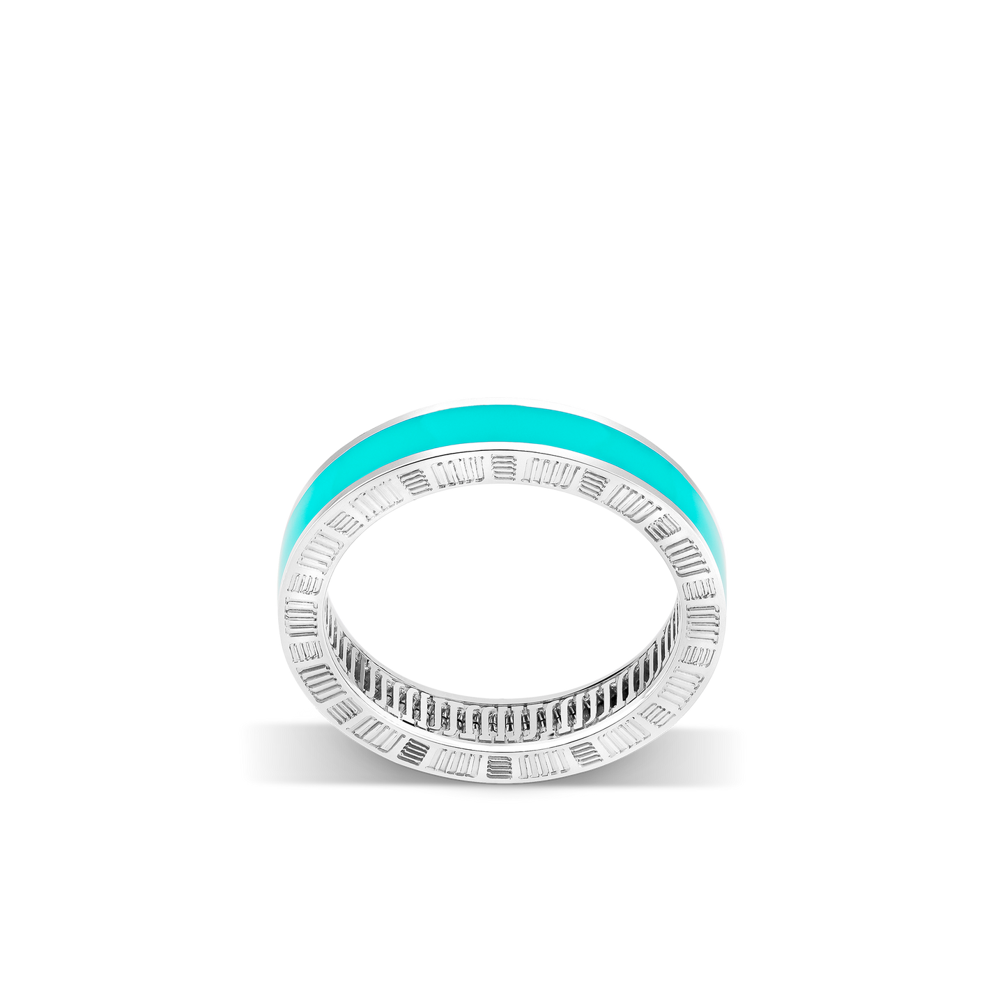 DNA Cage Blue Enamel Ring