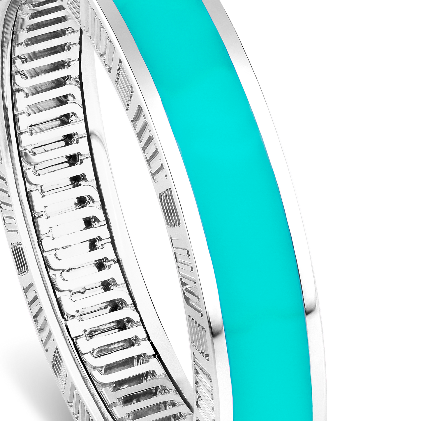 DNA Cage Blue Enamel Ring