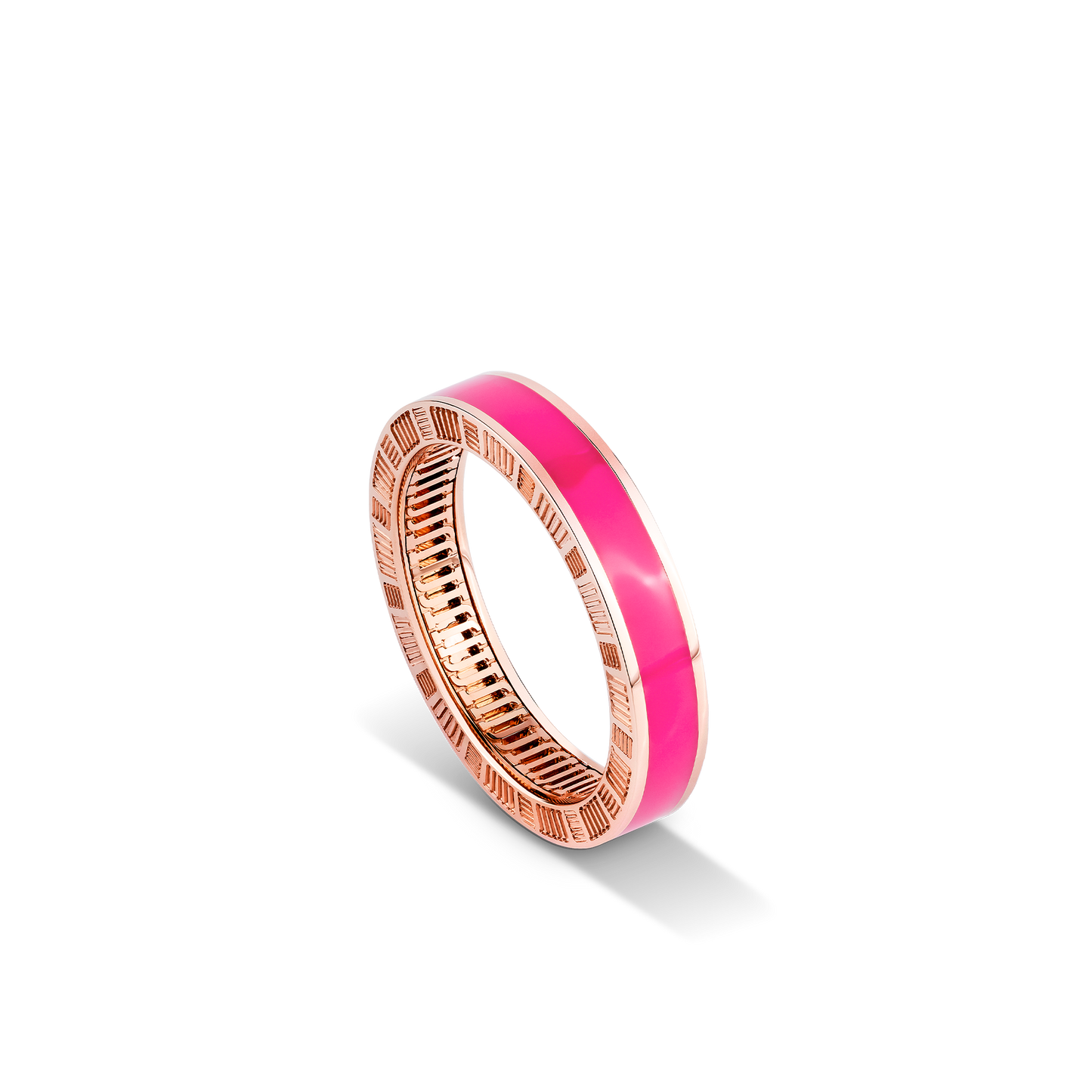 DNA Cage Pink Enamel Ring