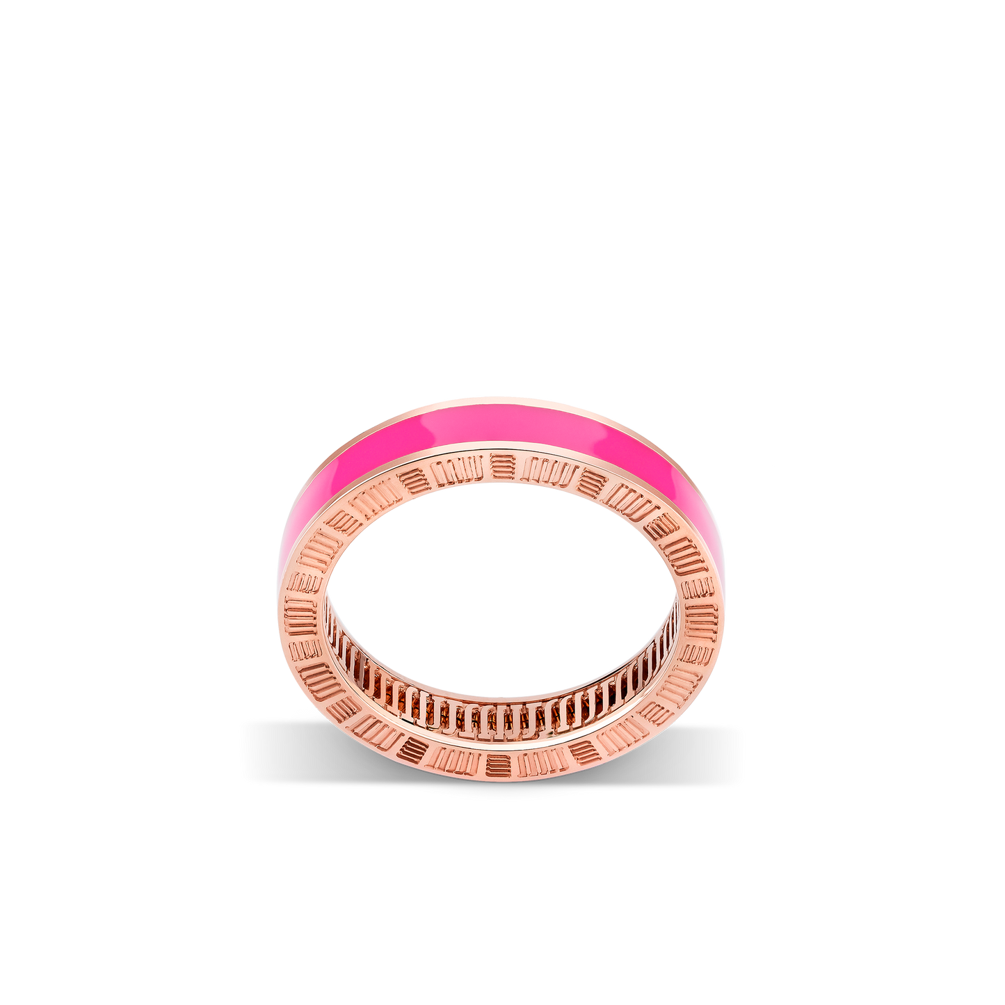 DNA Cage Pink Enamel Ring