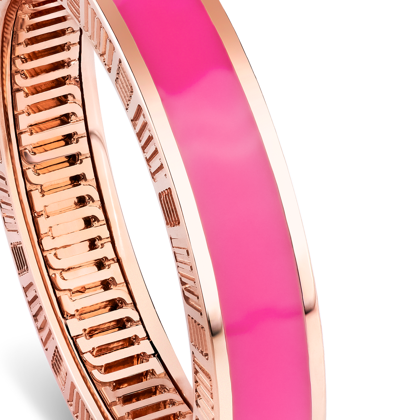 DNA Cage Pink Enamel Ring