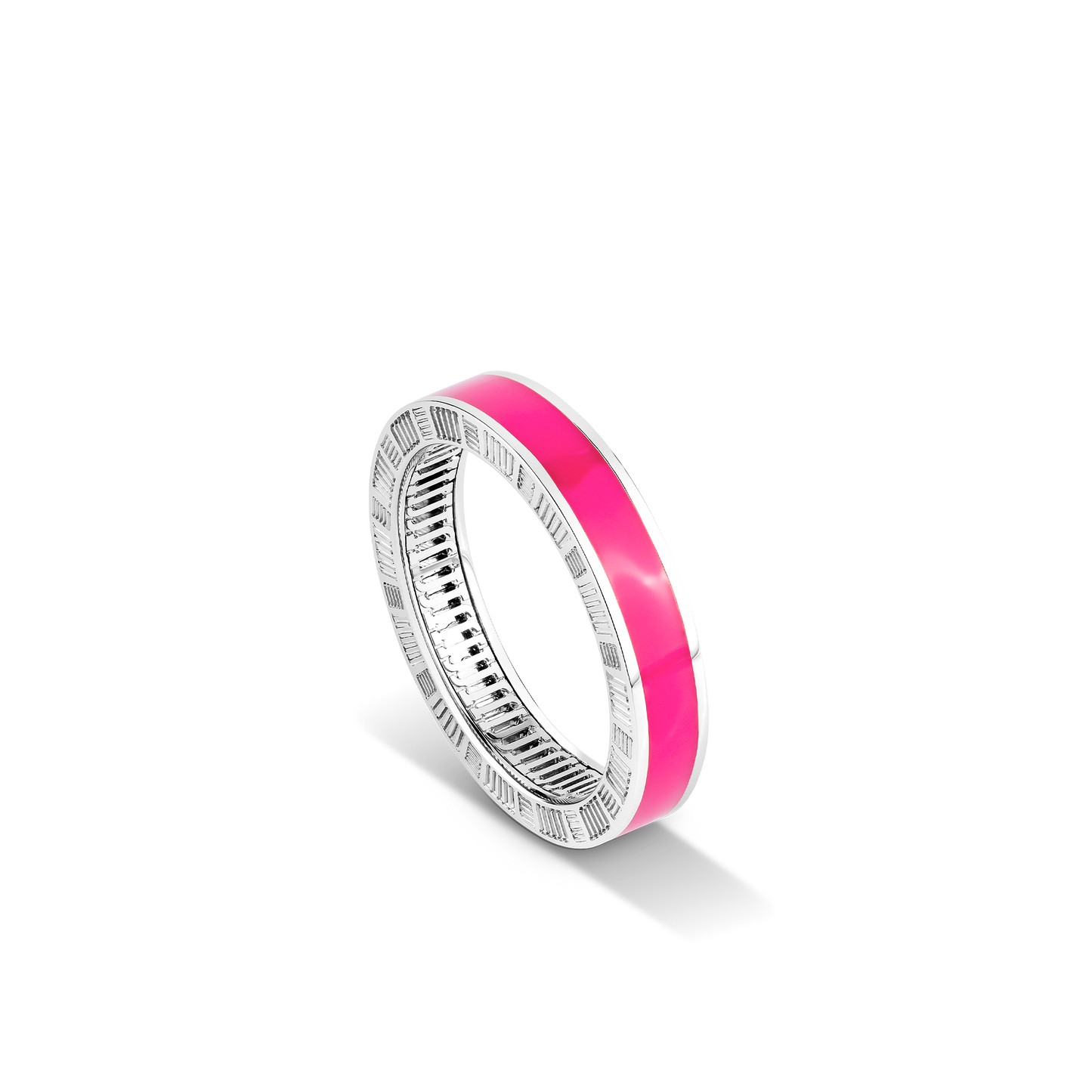 DNA Cage Pink Enamel Ring