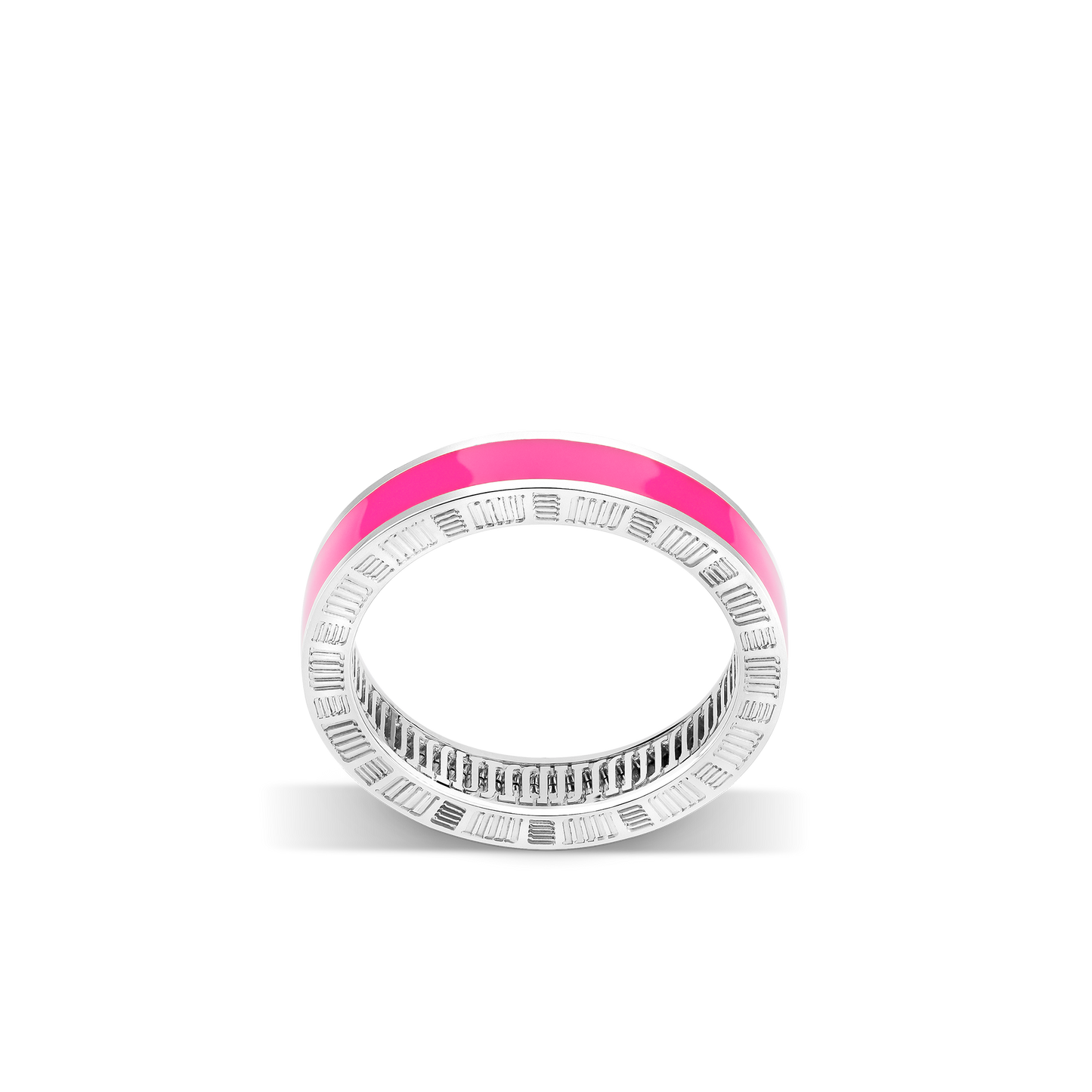 DNA Cage Pink Enamel Ring