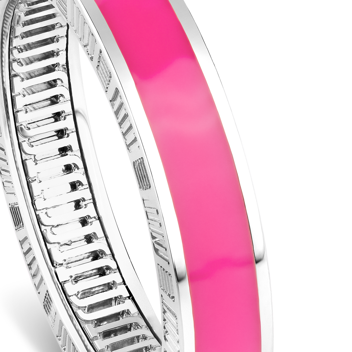 DNA Cage Pink Enamel Ring