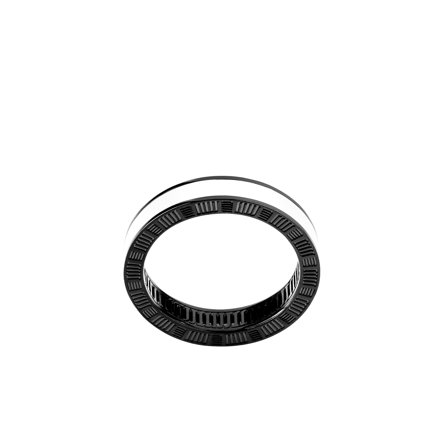 DNA Cage White Enamel Ring