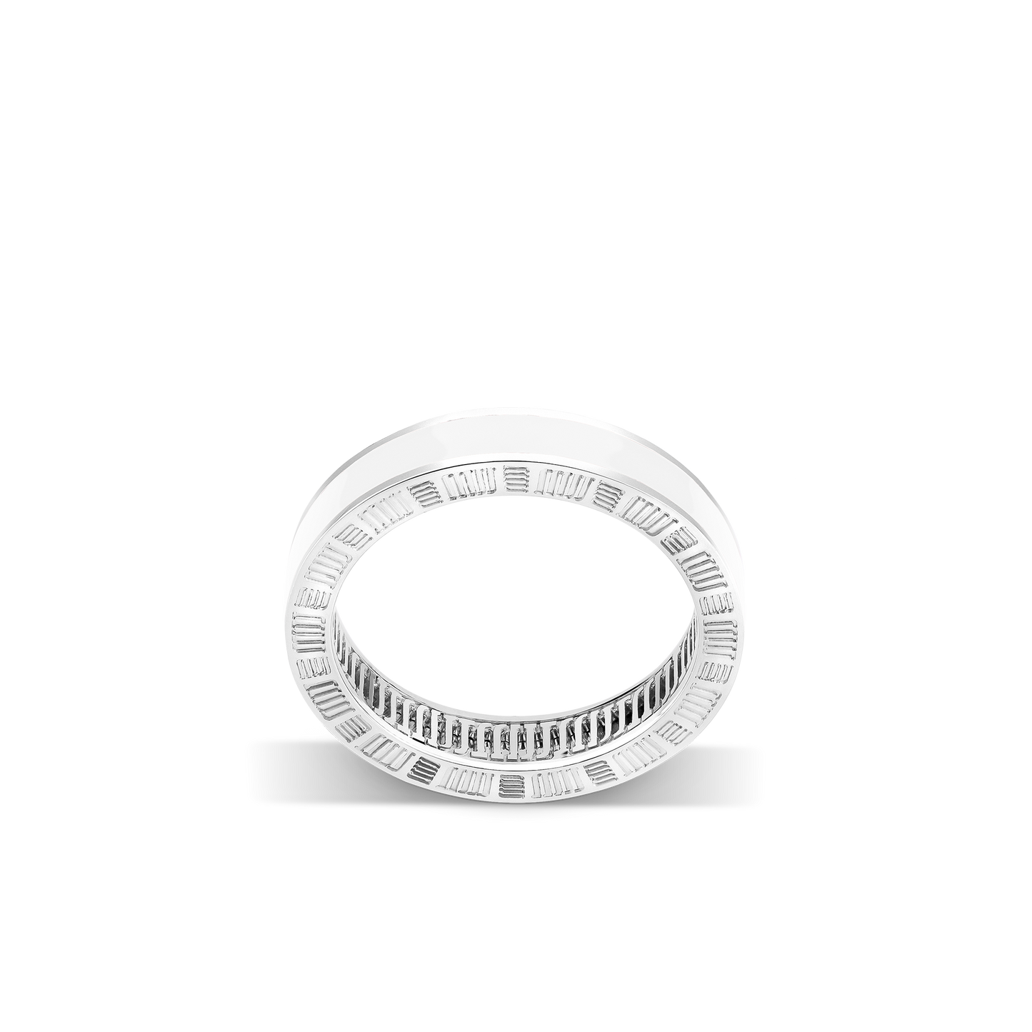 DNA Cage White Enamel Ring