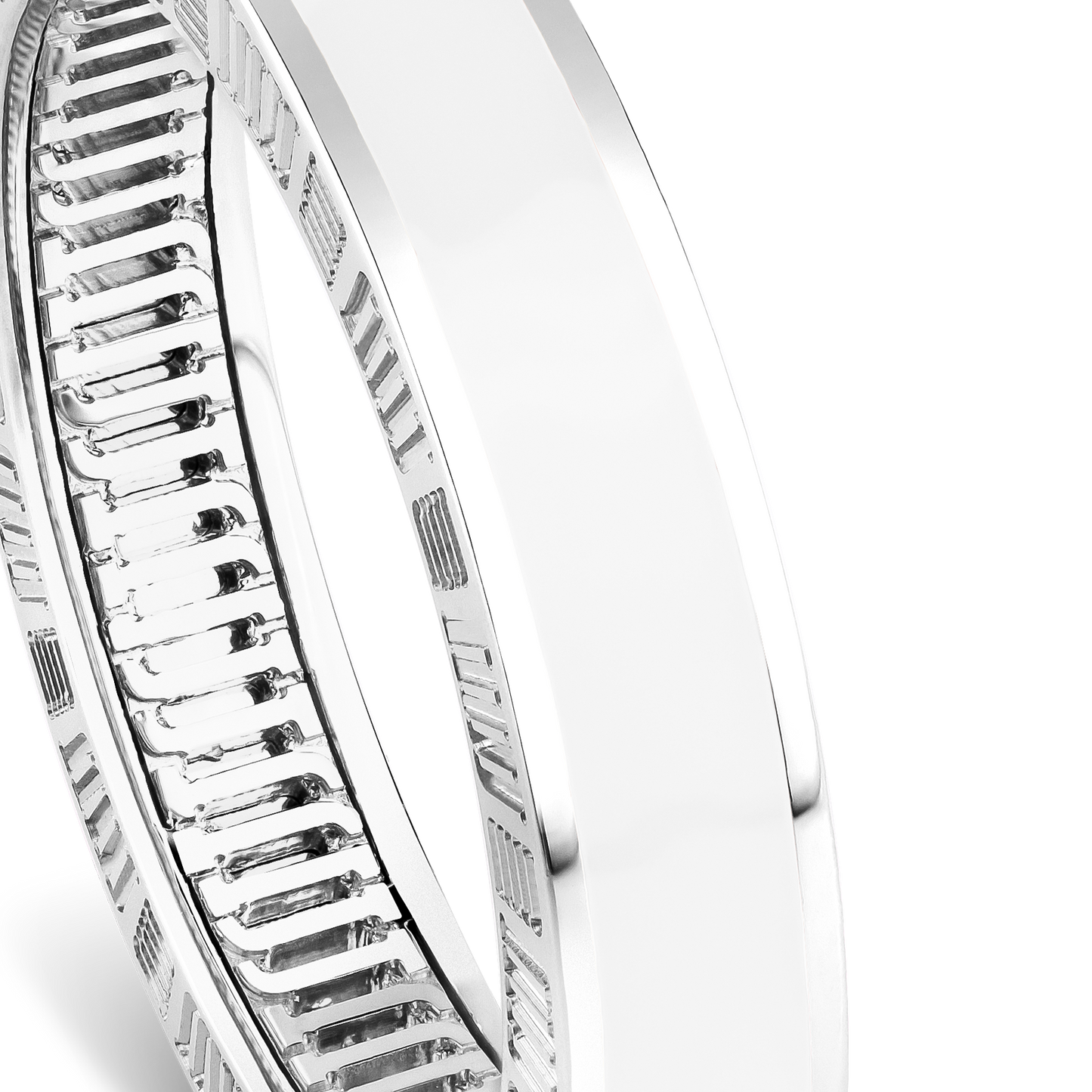 DNA Cage White Enamel Ring