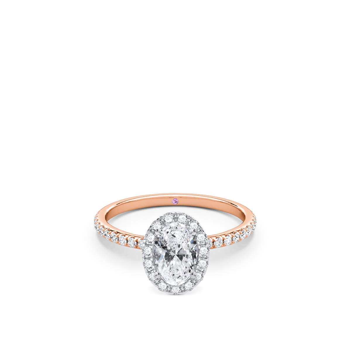 Oval Halo Diamond Engagement Ring – MJ JONES - Main Image