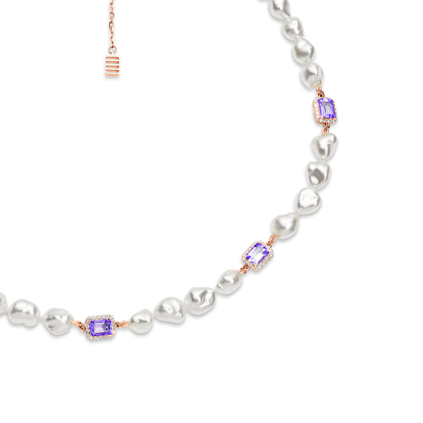 Jewel Charm Necklace Keshi Pearls
