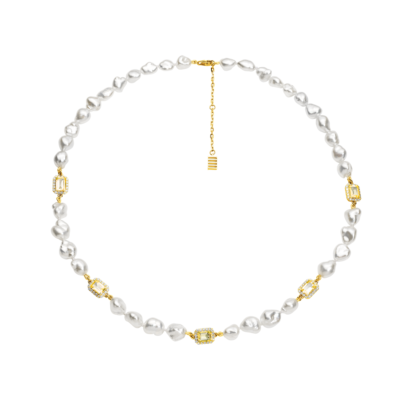 Jewel Charm Necklace Keshi Pearls