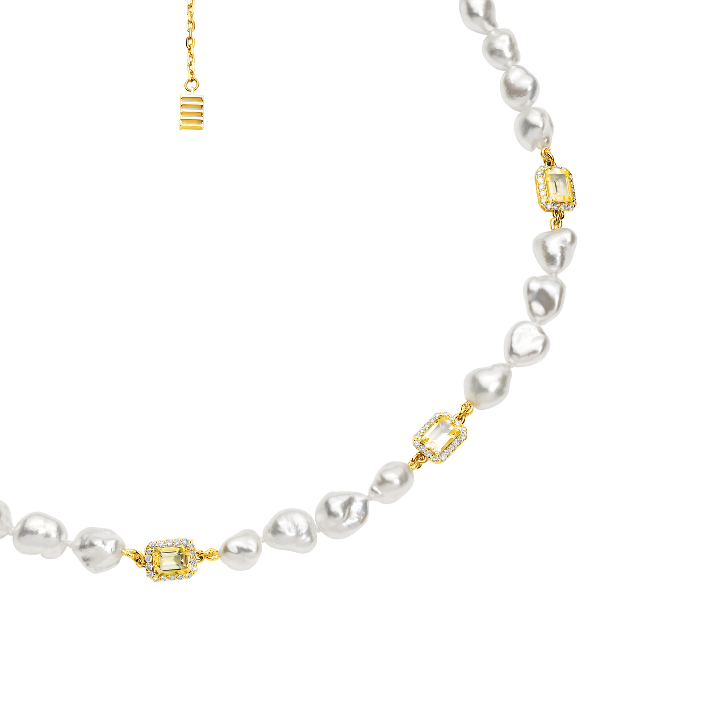 Jewel Charm Necklace Keshi Pearls