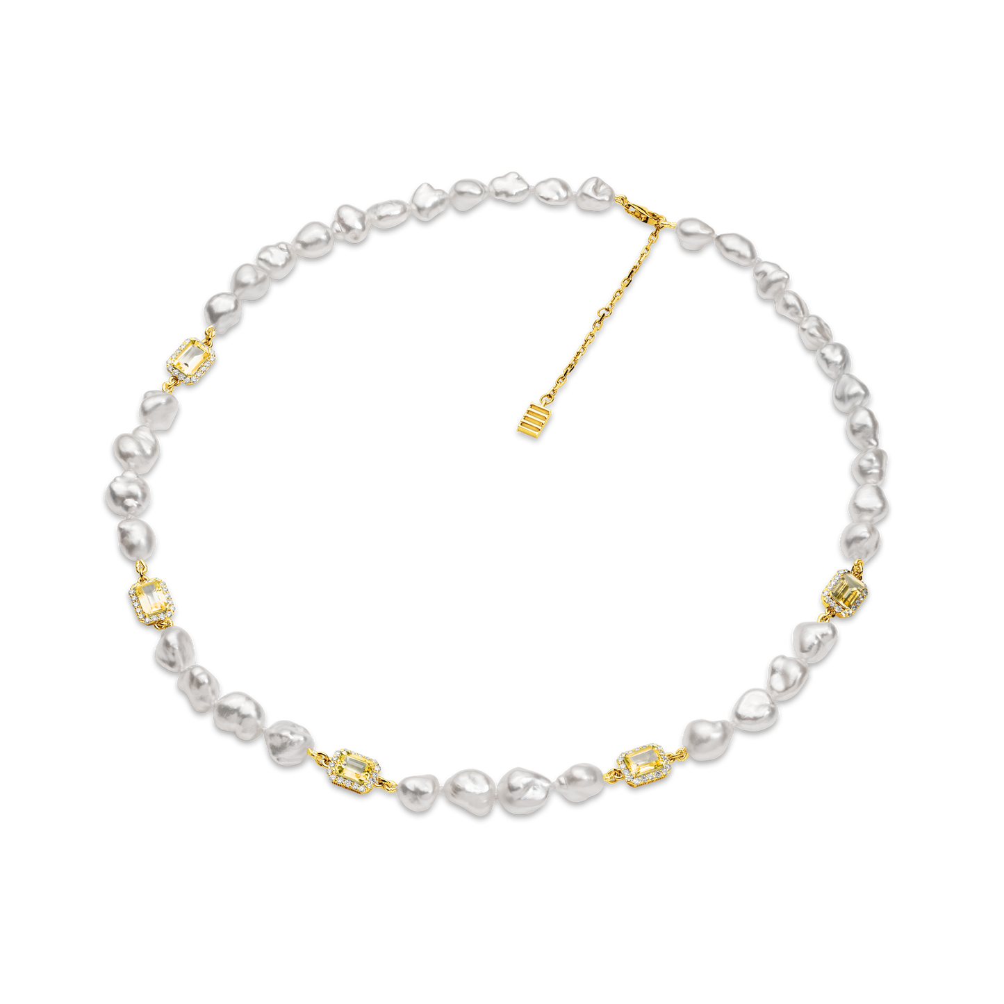Jewel Charm Necklace Keshi Pearls