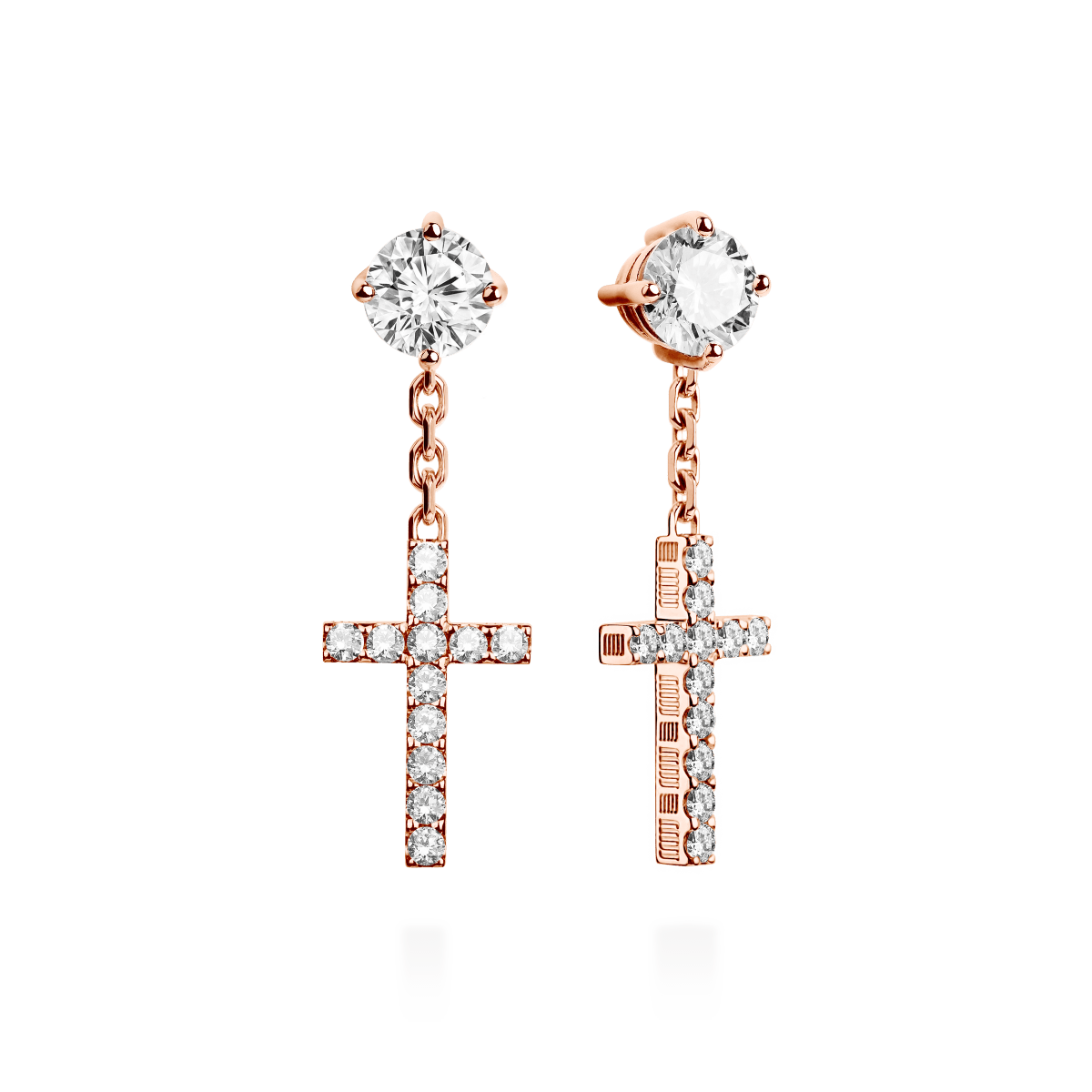 DNA Cage Cross Earrings