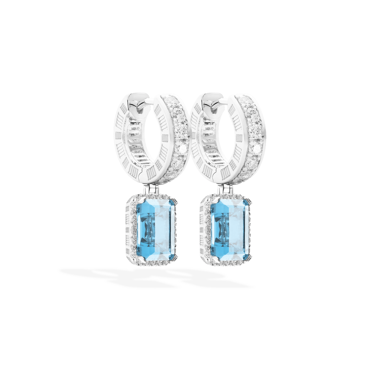 Jewel Cage Earrings Blue Topaz