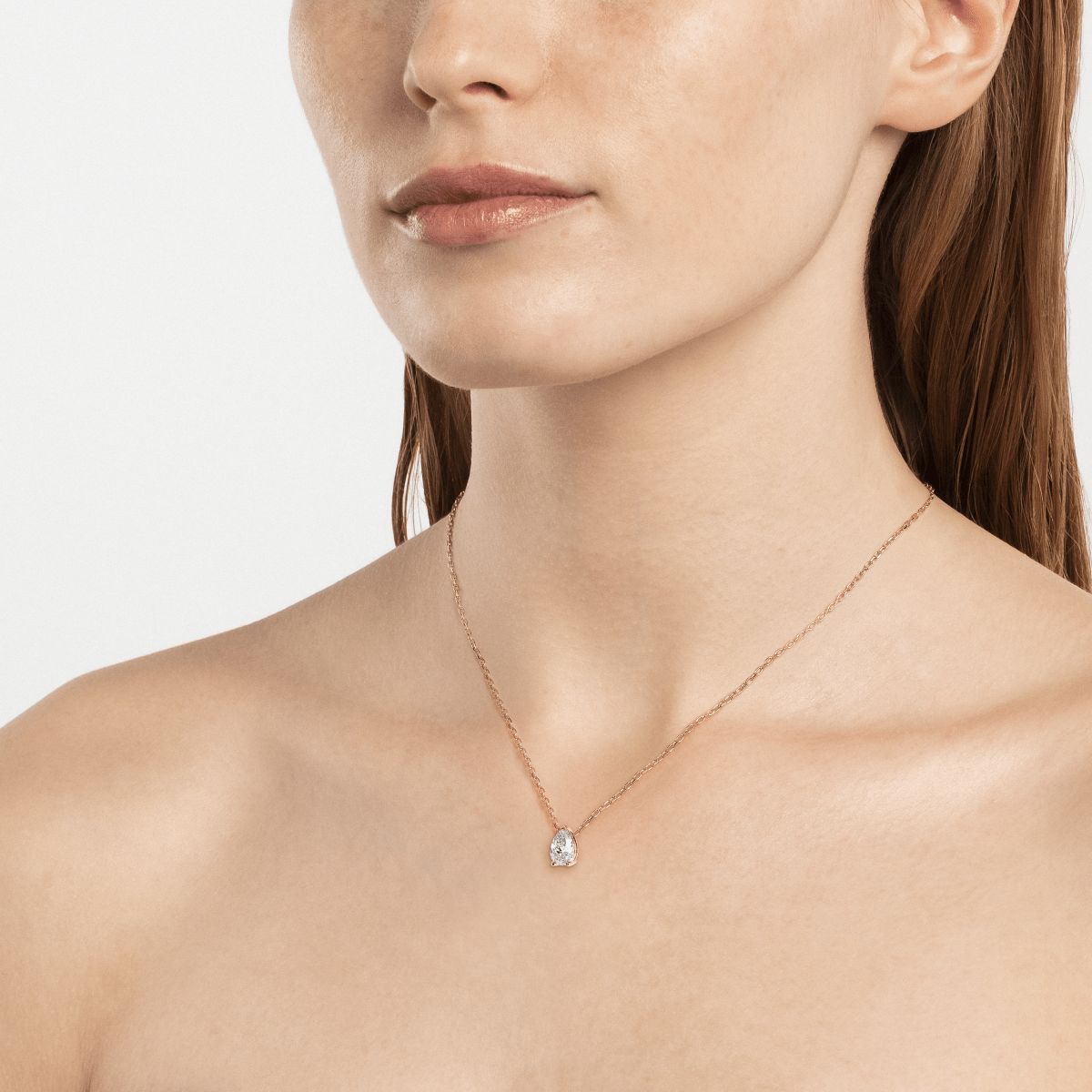 Pear Solitaire Necklace