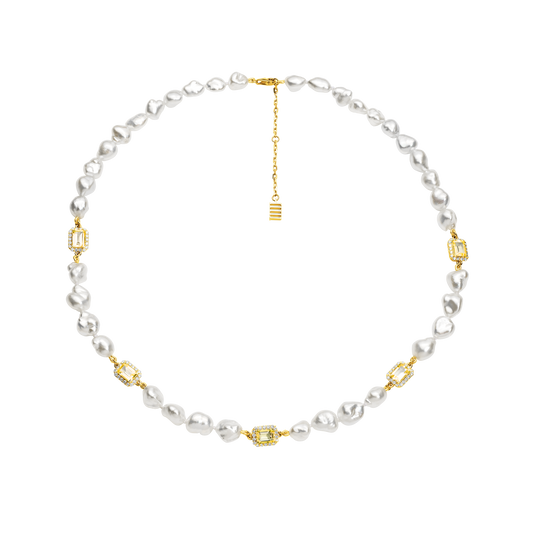 Jewel Charm Necklace Keshi Pearls