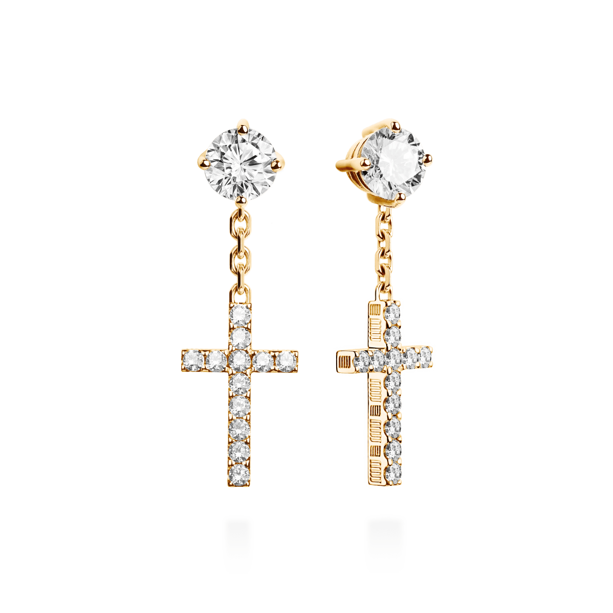 DNA Cage Cross Earrings