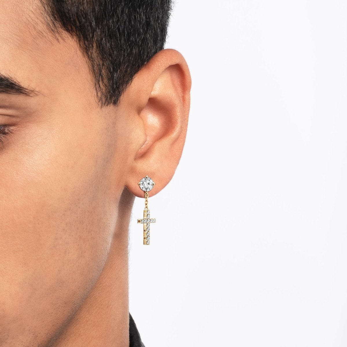 DNA Cage Cross Earrings