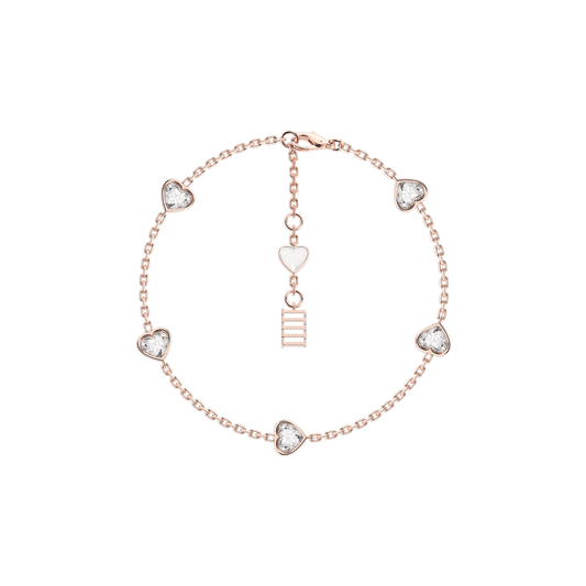Heart Diamond Multi Charm Bracelet