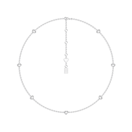 Heart Diamond Multi Charm Necklace