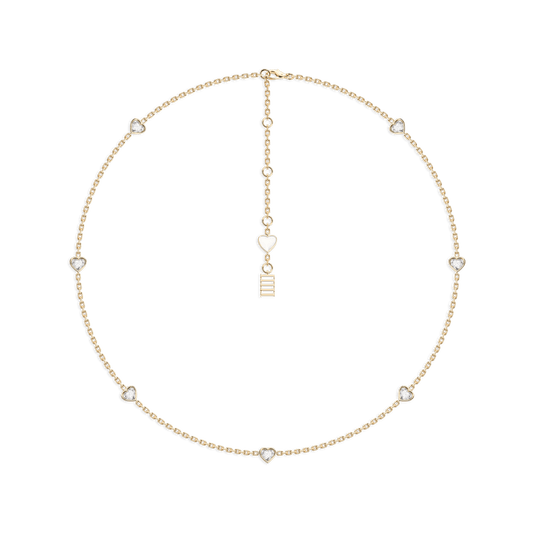 Heart Diamond Multi Charm Necklace