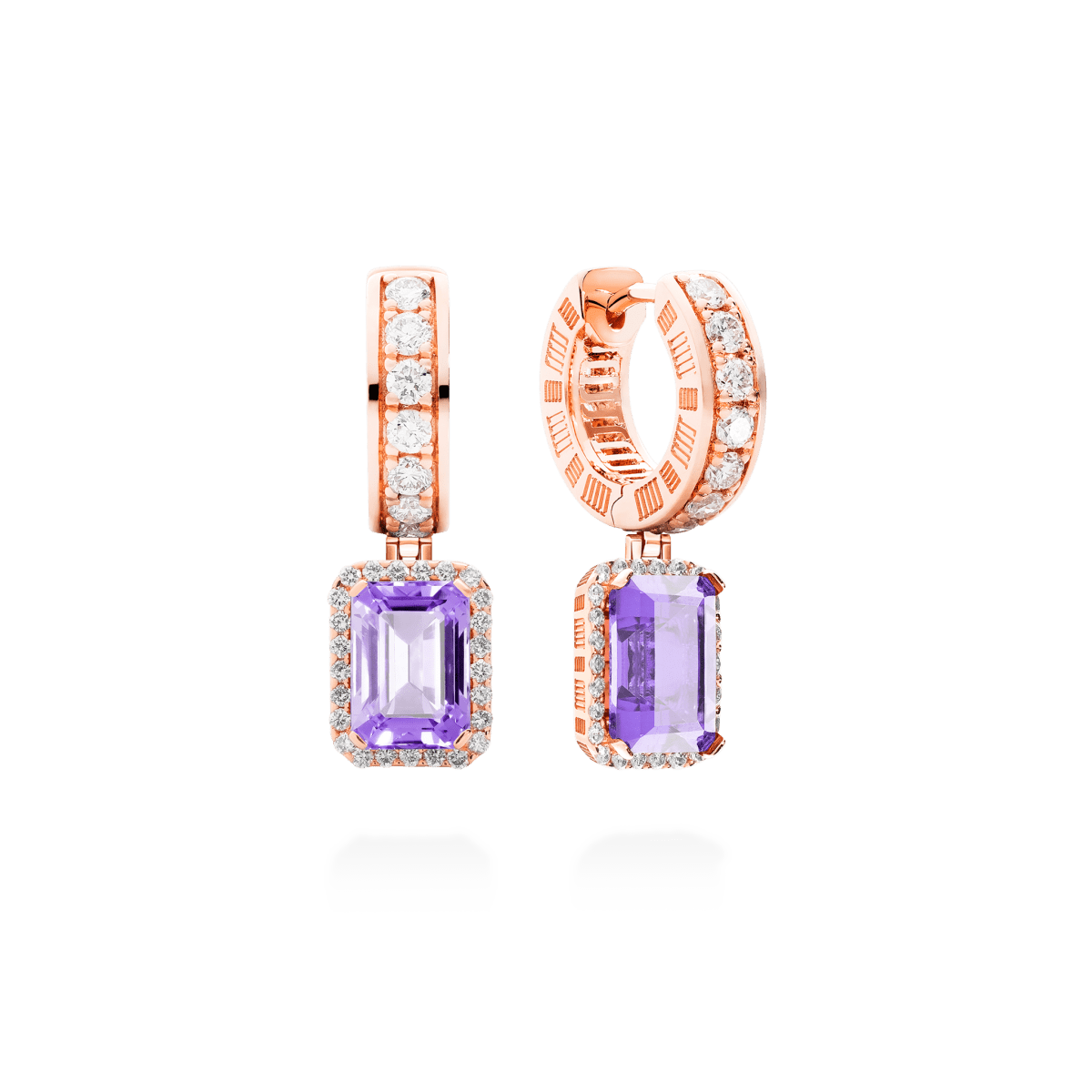 Jewel Cage Earrings Purple Amethyst