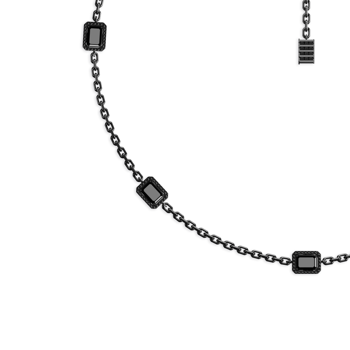 Jewel Multi Charm Necklace Black Onyx