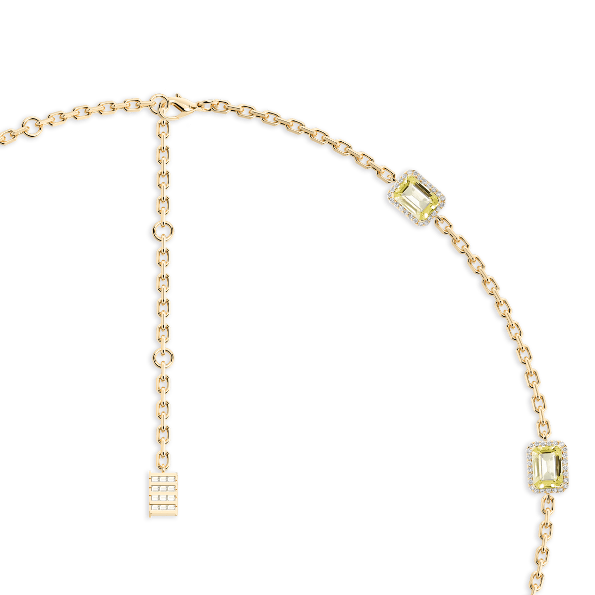 Jewel Multi Charm Necklace Yellow Quartz