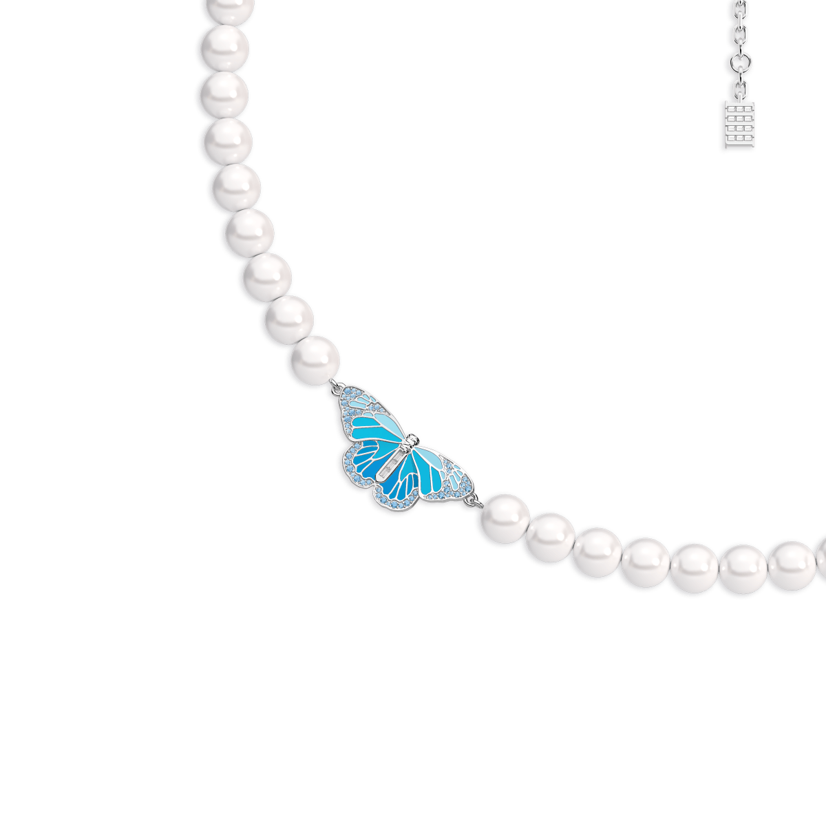 Pearl Skies Akoya Necklace Butterfly Charm