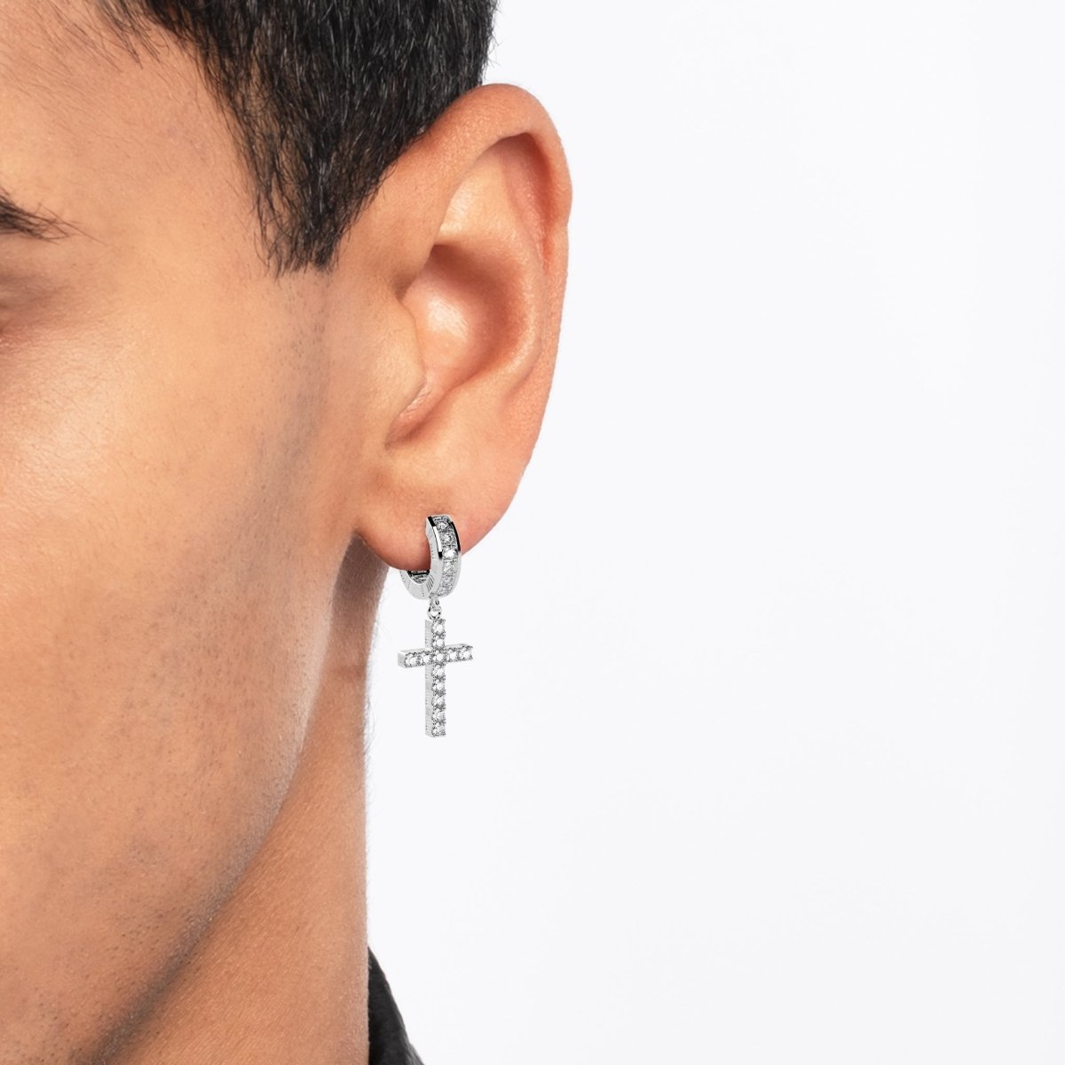 DNA Cage Cross Earrings