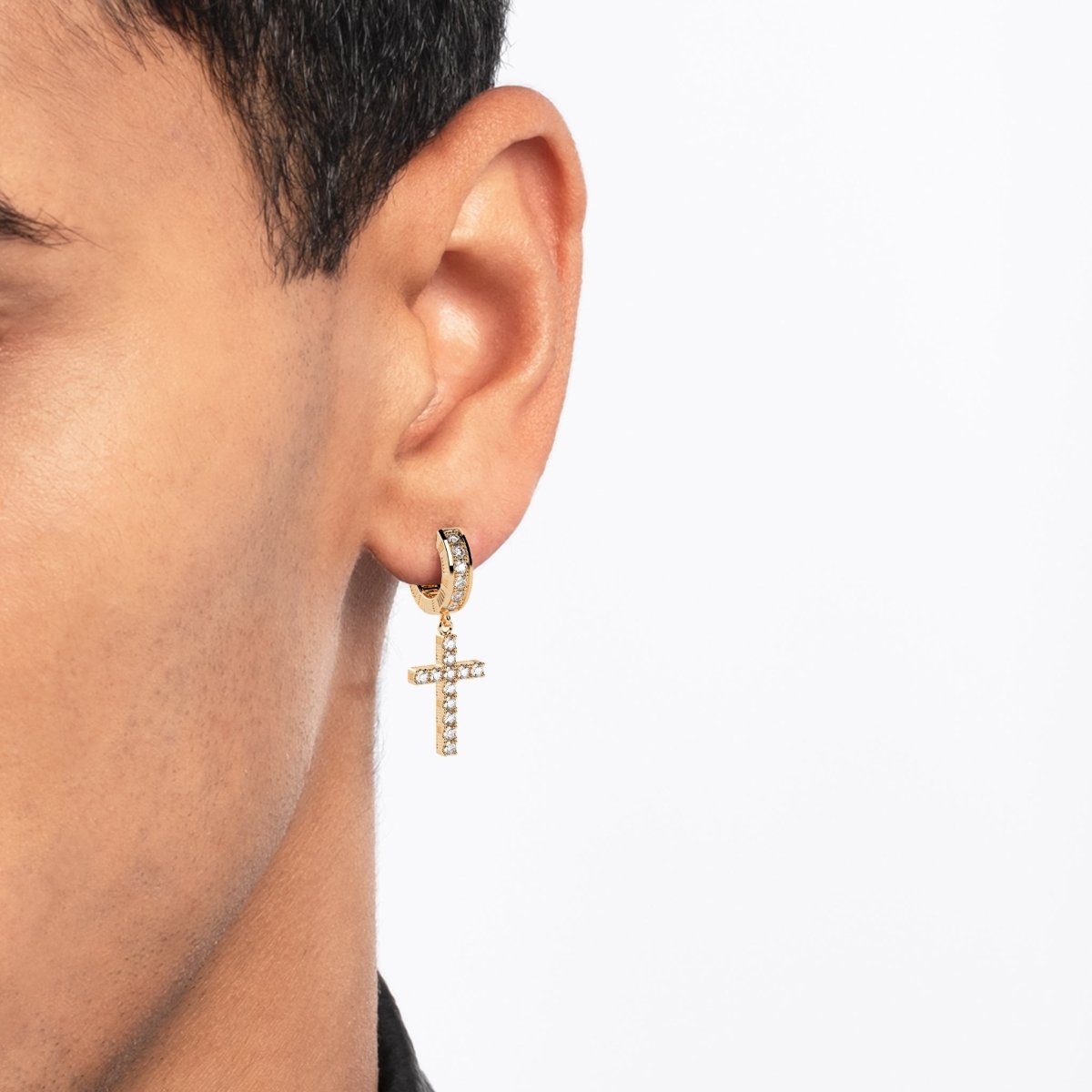 DNA Cage Cross Earrings