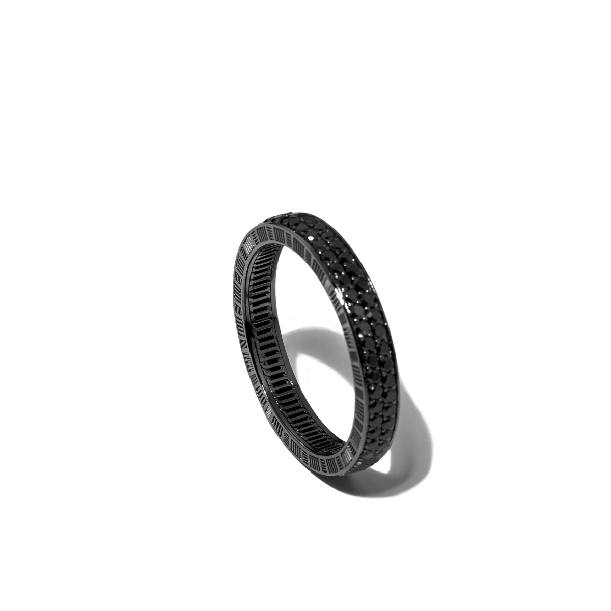 DNA Cage Ring Black Enamel