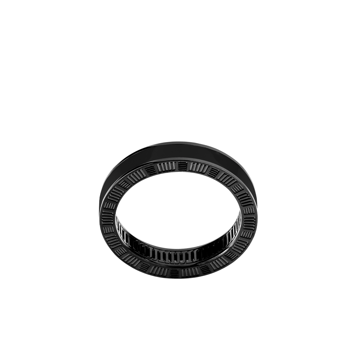 DNA Cage Black Enamel Ring