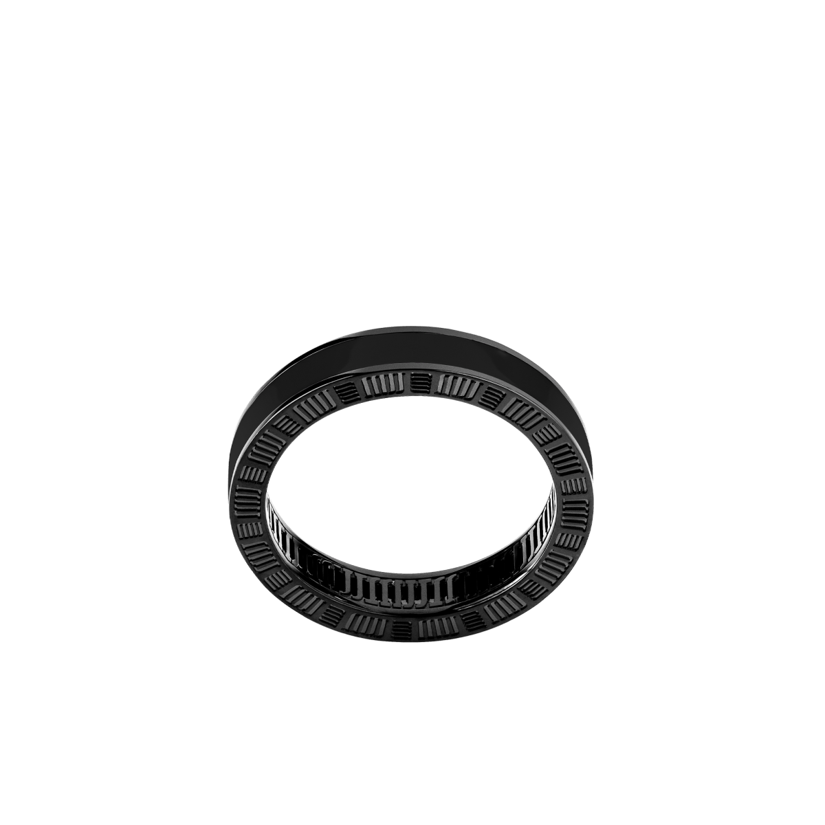 DNA Cage Ring Black Enamel