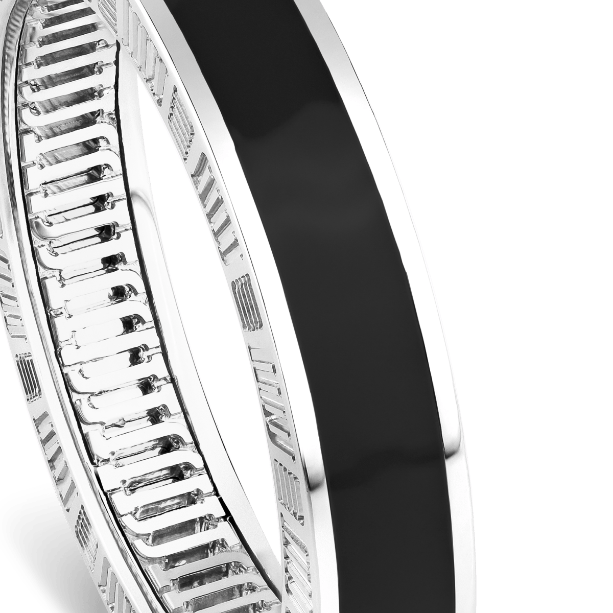 DNA Cage Ring Black Enamel