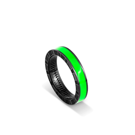 DNA Cage Green Enamel Ring