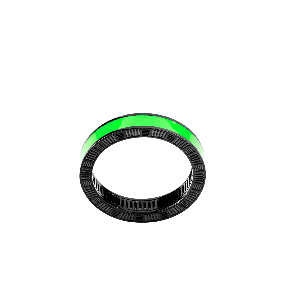 DNA Cage Ring Green Enamel