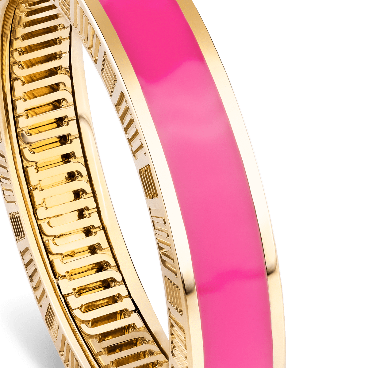 DNA Cage Pink Enamel Ring