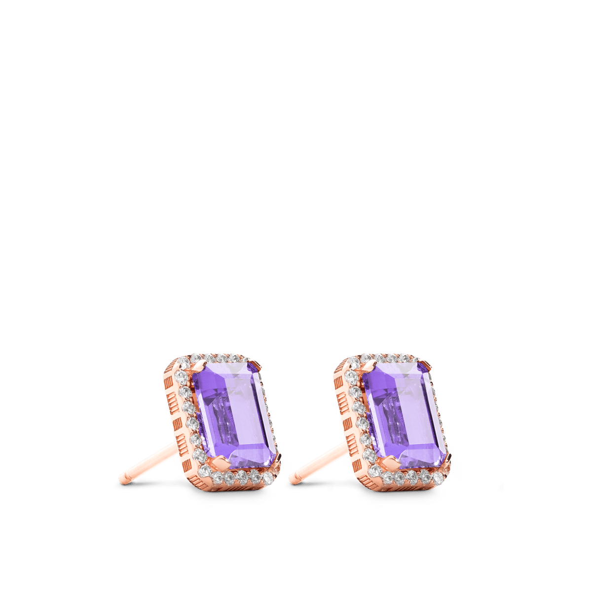 Jewel Earrings Purple Amethyst