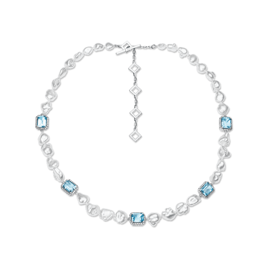 Jewel Charm Necklace Keshi Pearls