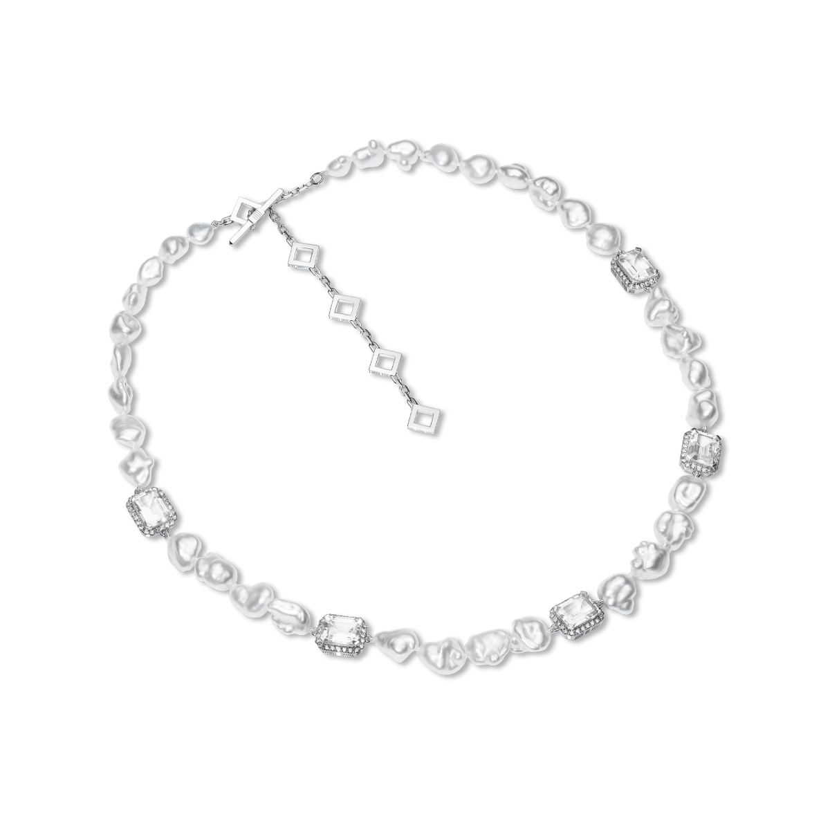 Jewel Multi Charm Necklace White Quartz