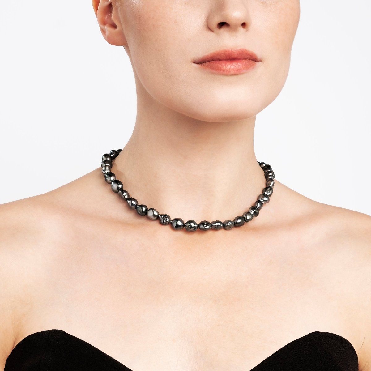 Black Keshi Pearl Necklace