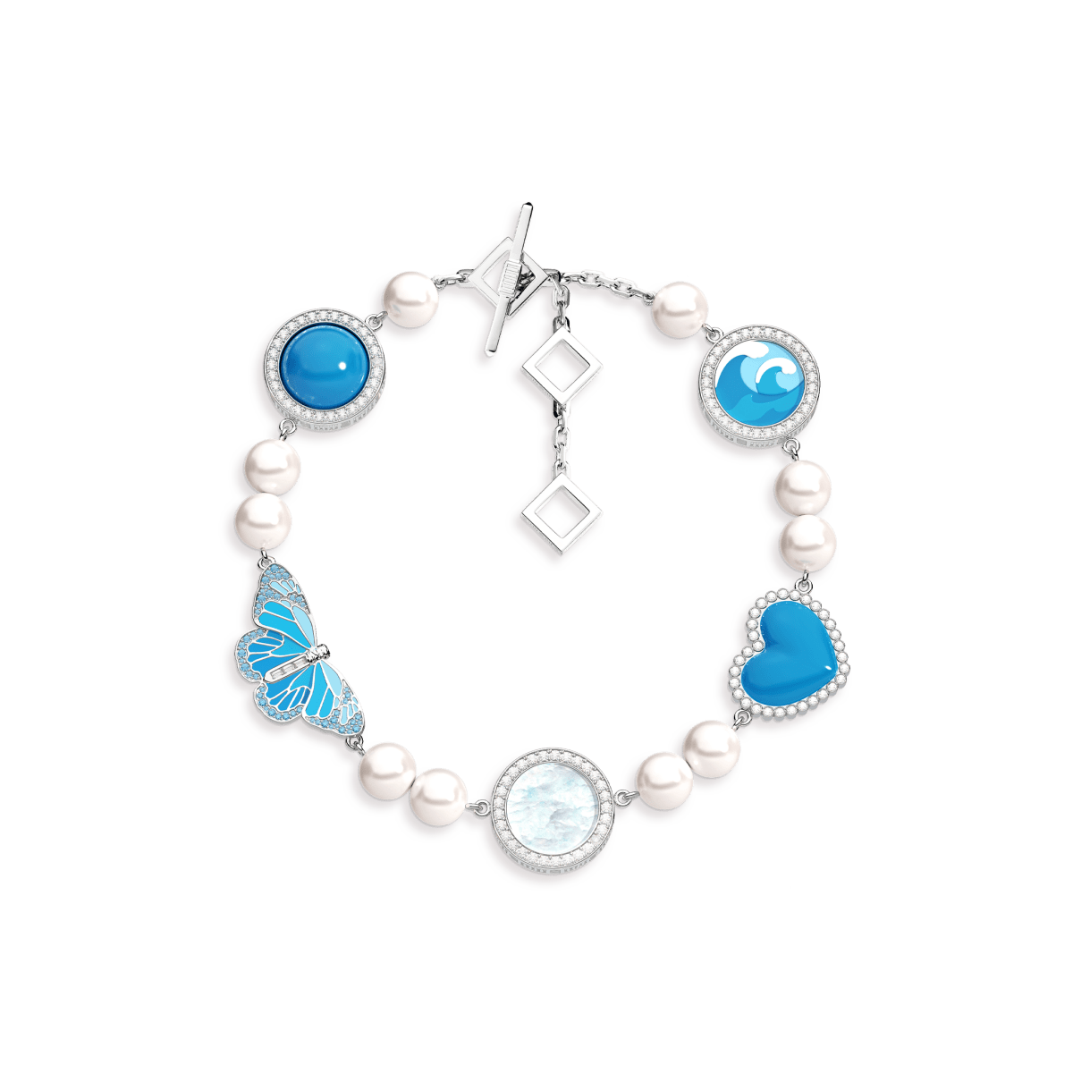 Pearl Skies Multi Charm Bracelet