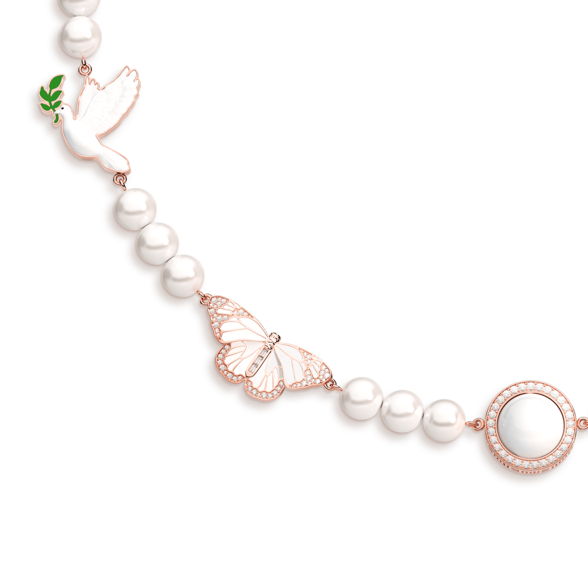 Pearl Skies Multi Charm Necklace