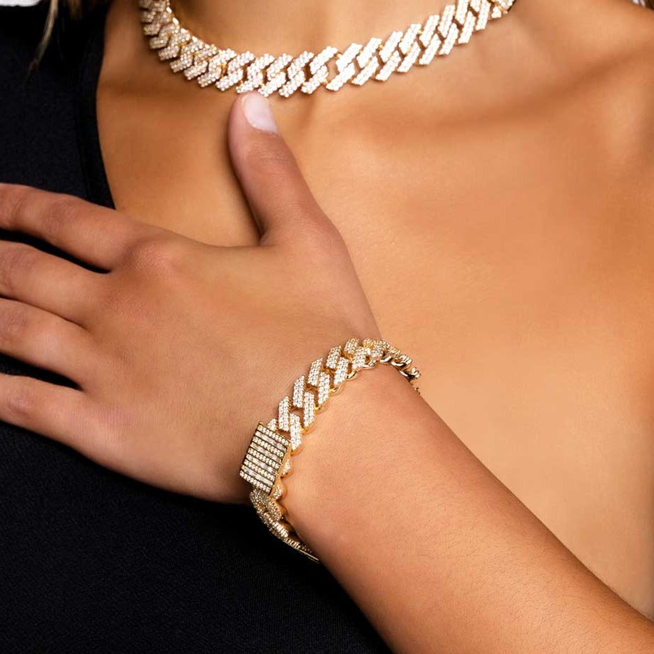 Cuban Diamond Prong Bracelet